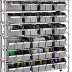 $250 Tiered Steel Bin Rack Storage Stand