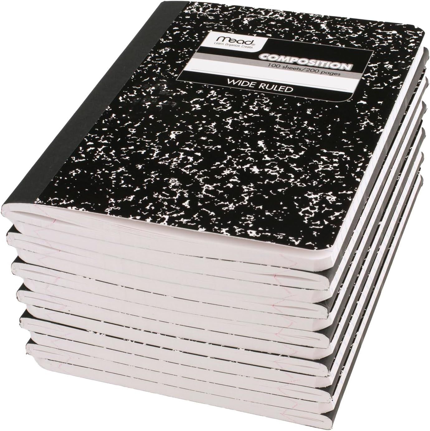 BULK (QTY x 24) Mead Composition Notebook Wide Ruled 7-1/2" x 9-3/4", 100 Sheets