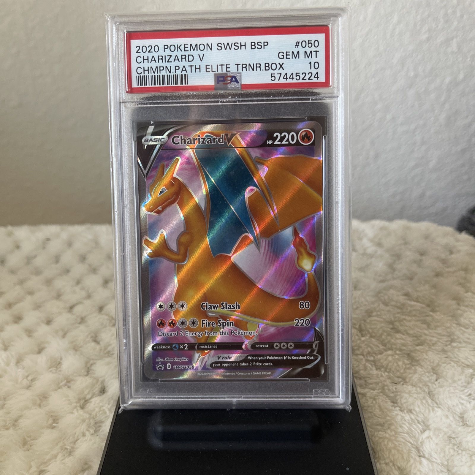Pokemon Charizard V SWSH050 Champions Path Promo - PSA 10