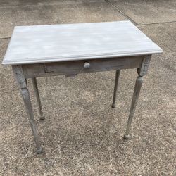 Vintage Pine Painted Table And Antique Mirror.Pls. Read Description 