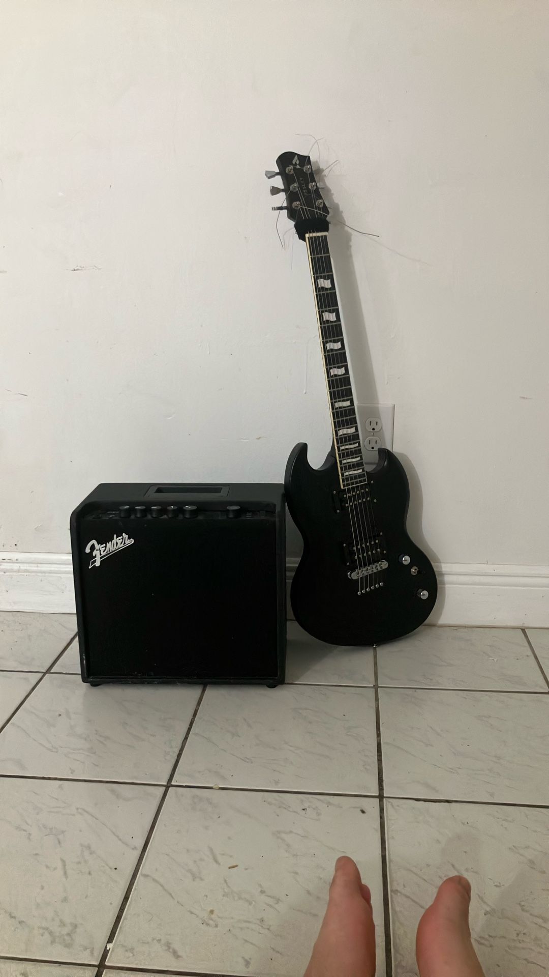 Fesley Viper Guitar SG Type Electric Guitar With AMP And Professional HEADPHONES