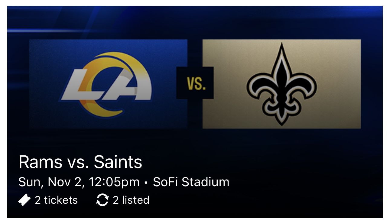 (2) Rams vs. Saints - Section 305 - Aisle Seats