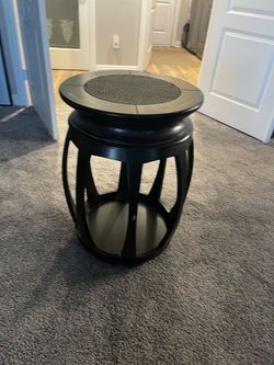 Black Round Drum Side Table