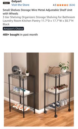3 tier metal racks with wheels