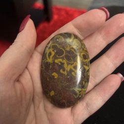 2” Ajooba/Fruit Jasper Palm Stone