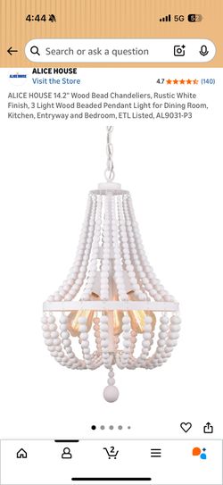 Alice House Wood Bead Chandelier 