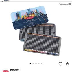 Derwent Colored Pencils, Procolour Pencils, Drawing, Art, Metal Tin, 72 Count