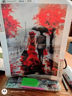 Couple strolling by Eiffel Tower Diamond Painting Complete KIT whatmost