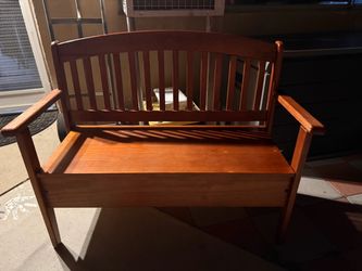 Wood bench with storage