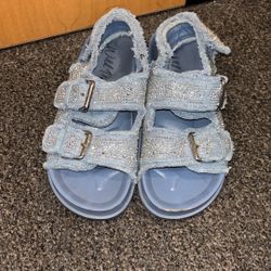 Size 7 Blue Sparkly sandals from Macys