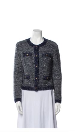 MAJE Tweed Pattern Blue Cardigan/Jacket, size 1