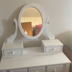 White vanity desk