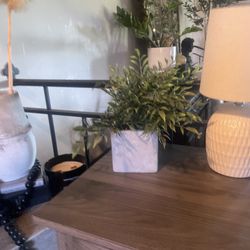 Faux Greenery In Grey Pot