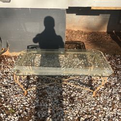 Glass Table With Iron Legs