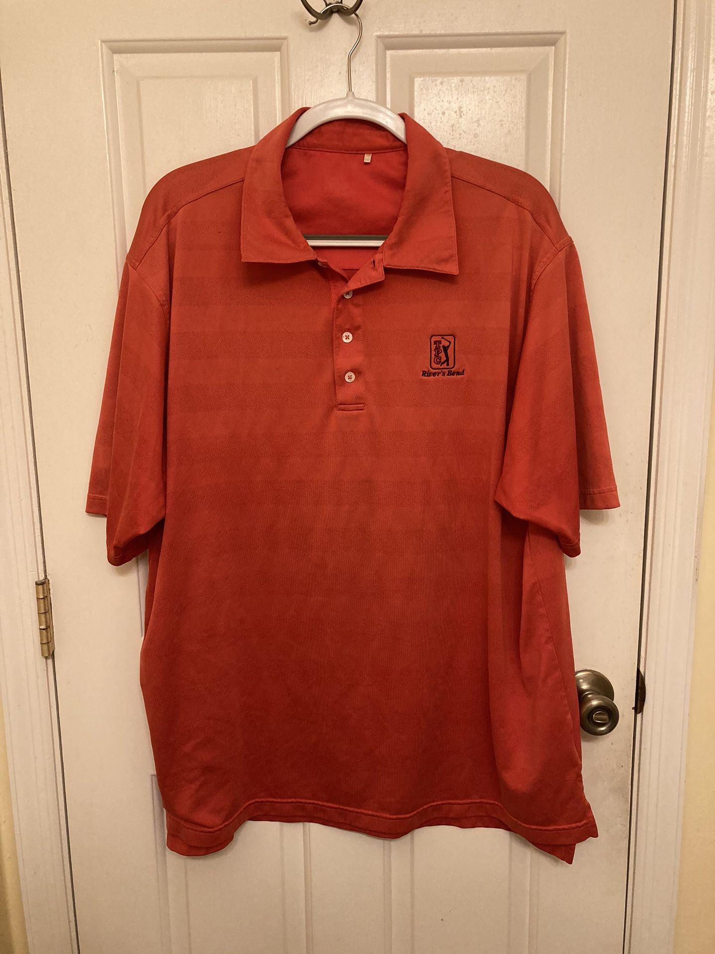 TPC River’s Bend Adidas Orange Casual Golf Polo