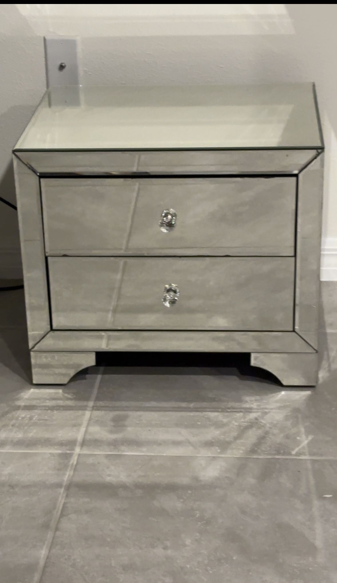 Mirrored Small Nightstand