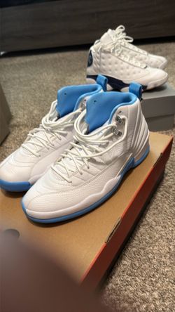 Air Jordan 12 White University Blue Sneakers