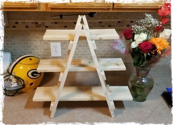 2 wood cupcake stands- 2 ft tall - fold down