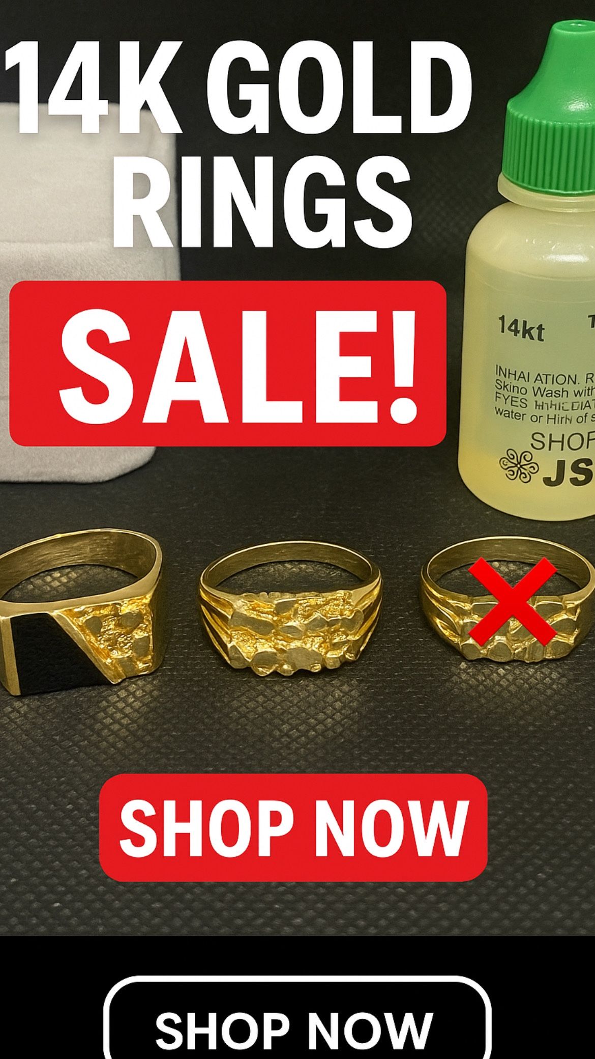 14k Gold Nugget Rings