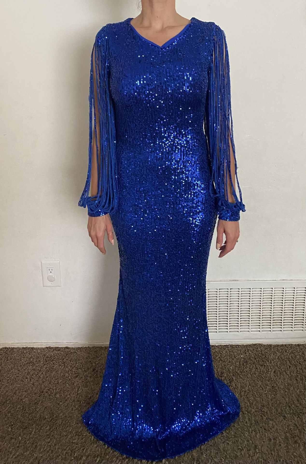 Brand New Woman’s Formal Sequin Blue Formal Dress - Small