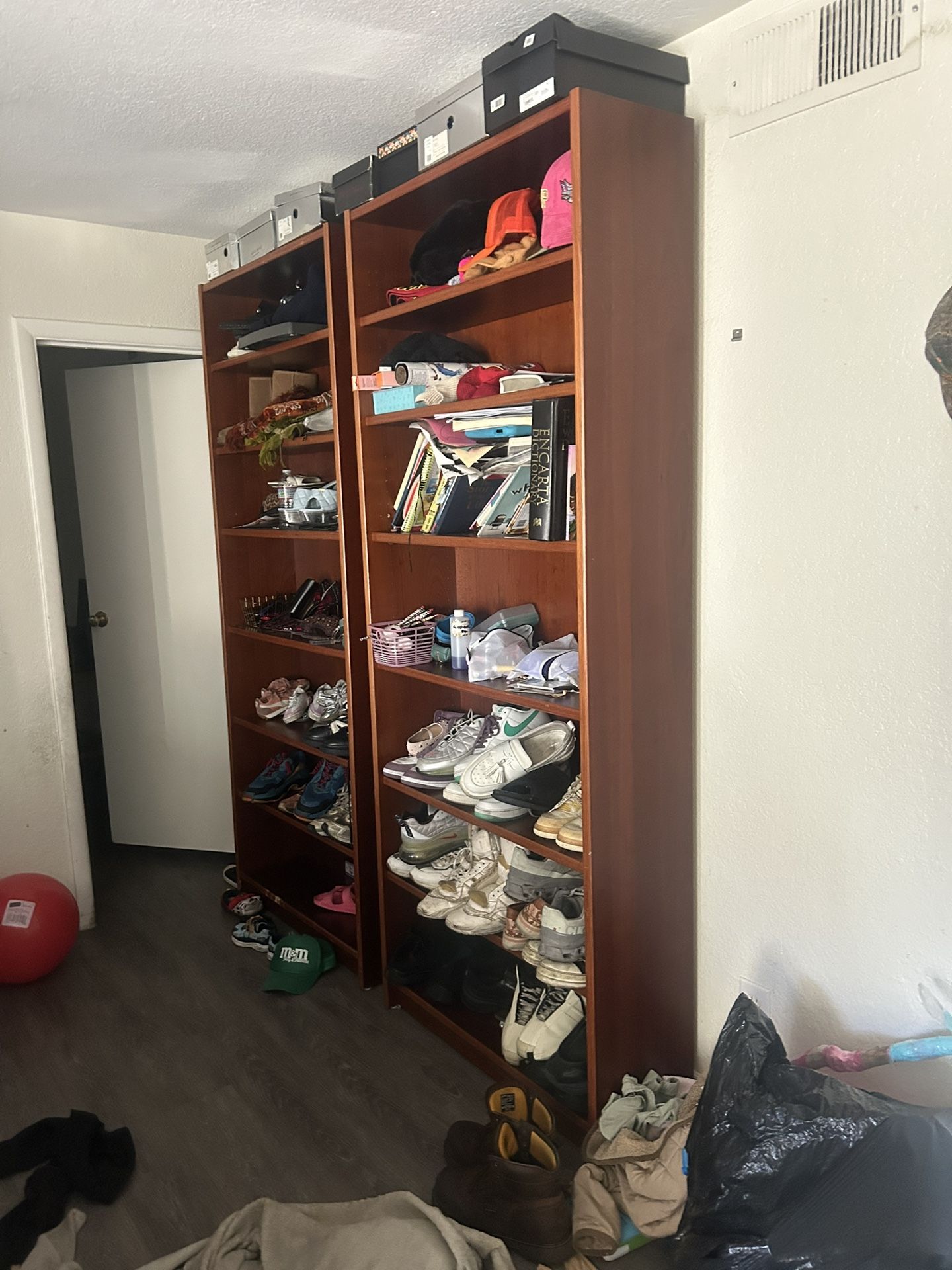 Mahogany bookshelves