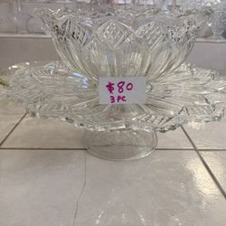 Crystal Fruit Bowls Crystal Serving Plates Very Large 