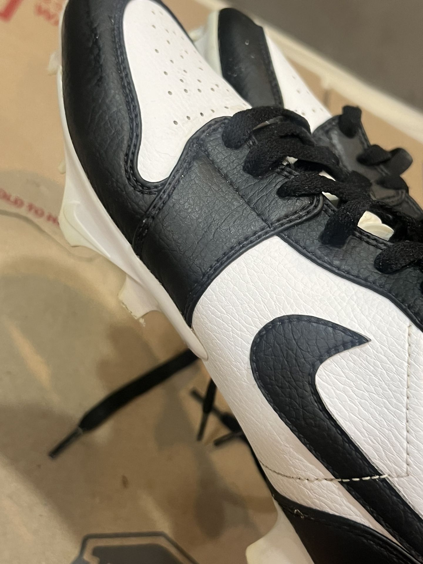 Nike Air Jordan 1 Low TD Men'(7.5)Panda White Black football cleats FJ6245-100