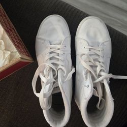 Kids White Hightop Vans Size 2.5