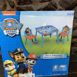 Brand new paw patrol kids table and chairs
