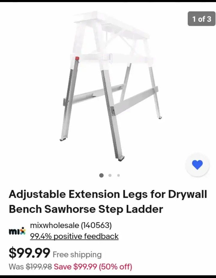 Adjustable Extension Legs for Drywall Bench Sawhorse Ladder - GypTool - Silver.... CHECK OUT MY PAGE FOR MORE ITEMS