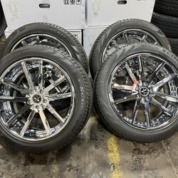 Chrome Vellano Wheels Fit Range Rover Bolt Pattern 5x120 Pirelli Tires