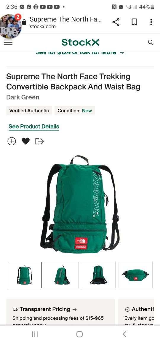 Supreme X The North Face Packable Back Pack/Waist Bag