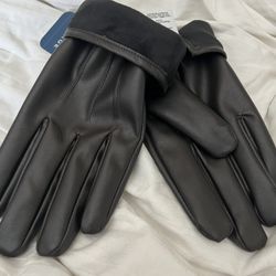 Faux Leather Gloves