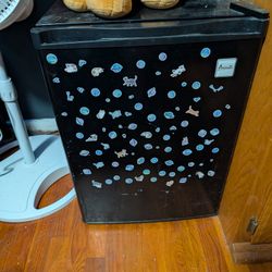 Mini Fridge With Cat Stickers