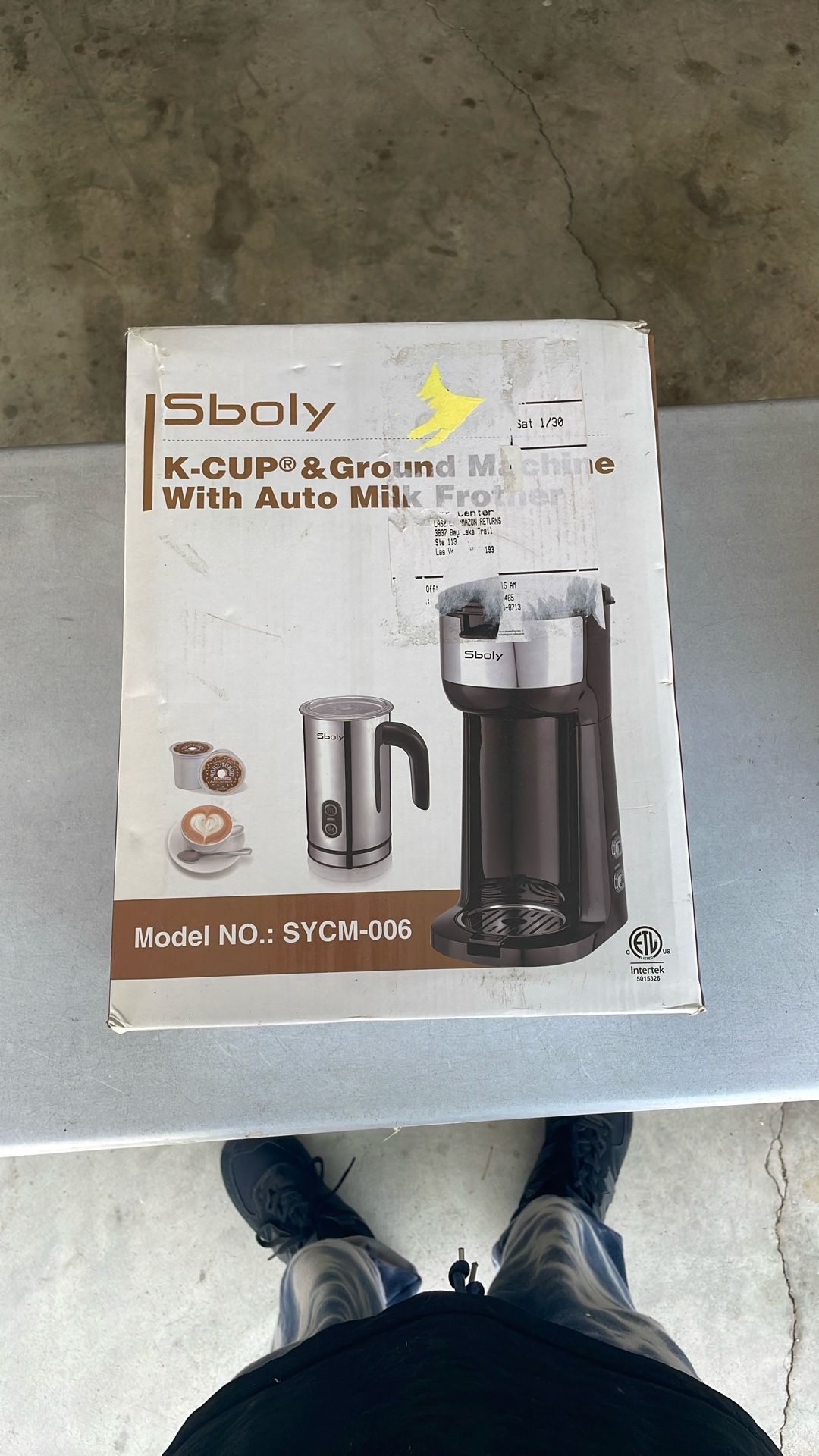 Sboly k cup and ground machine with auto milk frother