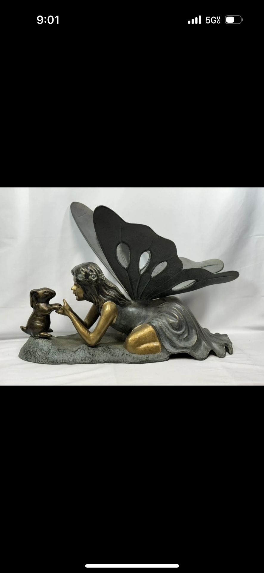 Cast Aluminum Garden Fairy 22 X 15.5”