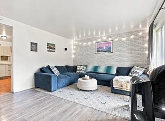 Blue Fabric Sectional Sofa