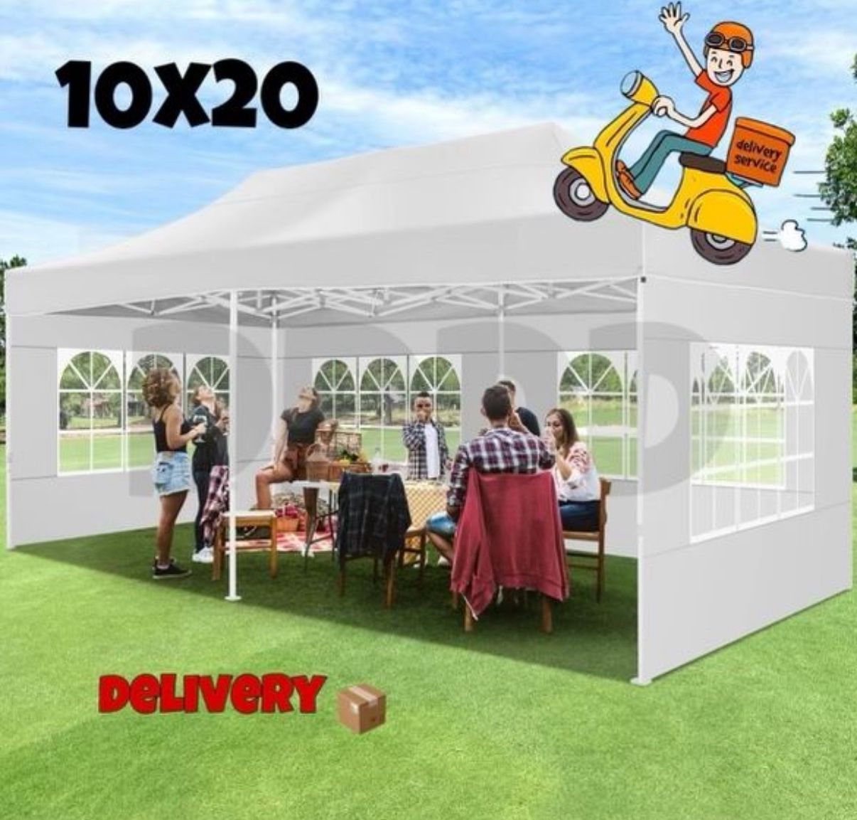 10x20 Pop Up Canopy Large Party Tent Shelter 10x20 With Sidewalls