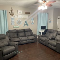 $900 Sofa, Loveseat And Recliner- All Recline