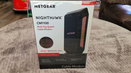 (New) NETGEAR Nighthawk® CM1100 Multi-Gig Speed Cable Modem DOCSIS® 3.1 for XFINITY® by Comcast, Spectrum® and Cox $120