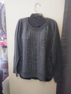 Grey sweater with rhinestones brand new