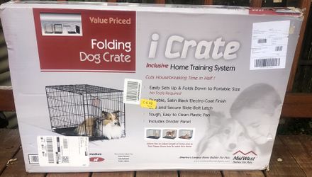 Folding dog crate