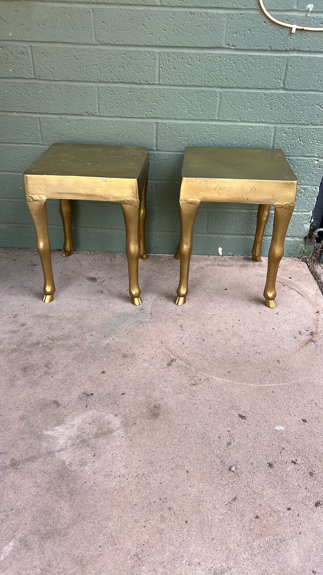 Meadow, Gold Hollywood Regency Side Tables