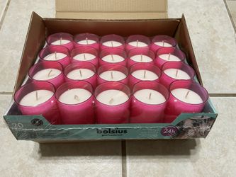 Bolsius pink Refill votive Candles 20 Pack