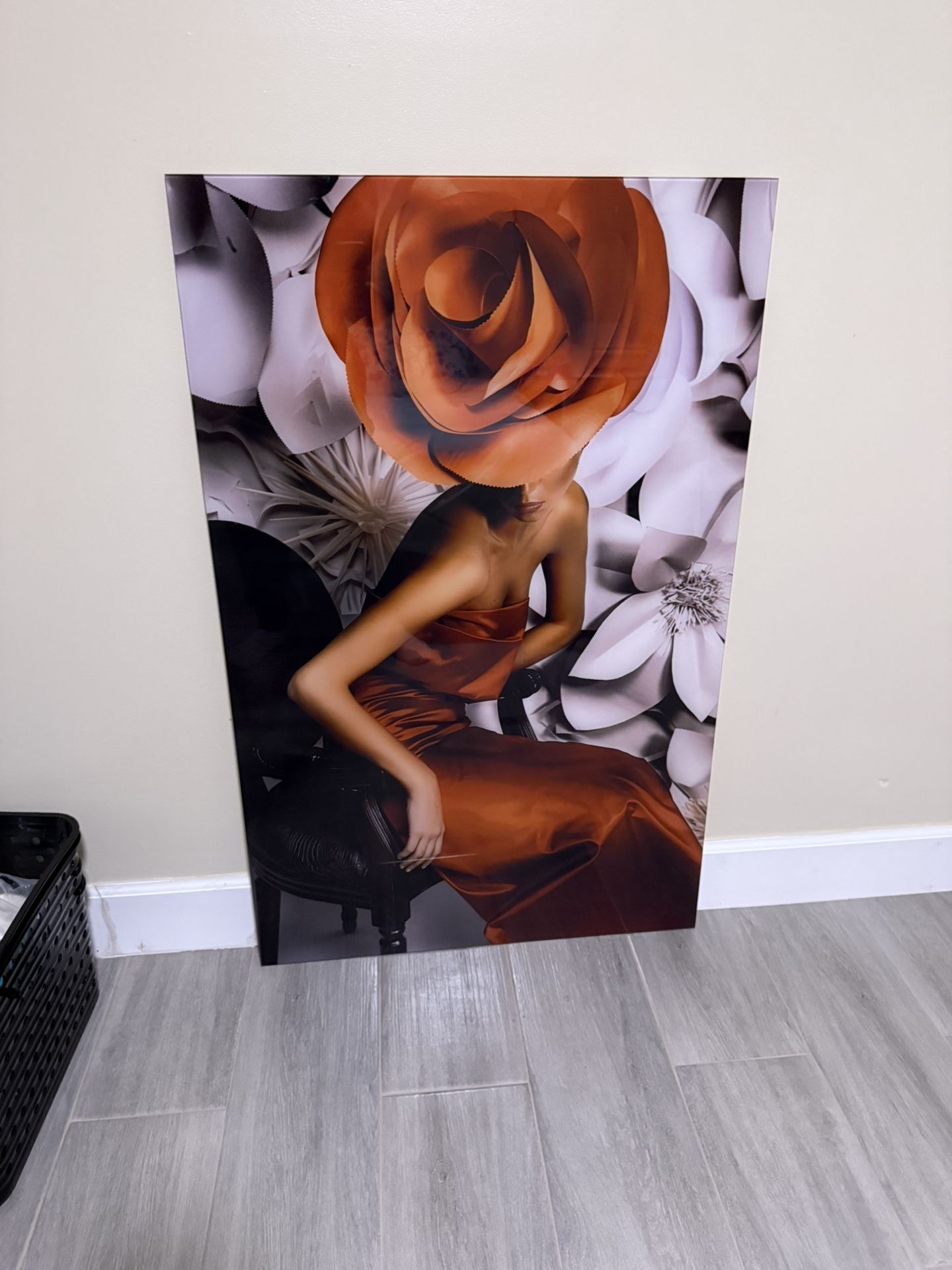 Girl With Rose Hat Modern Painting