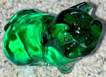 Fenton Solid Clear Green Glass Pig - NEW W/O BOX