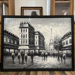 Large Framed Paris Painting 