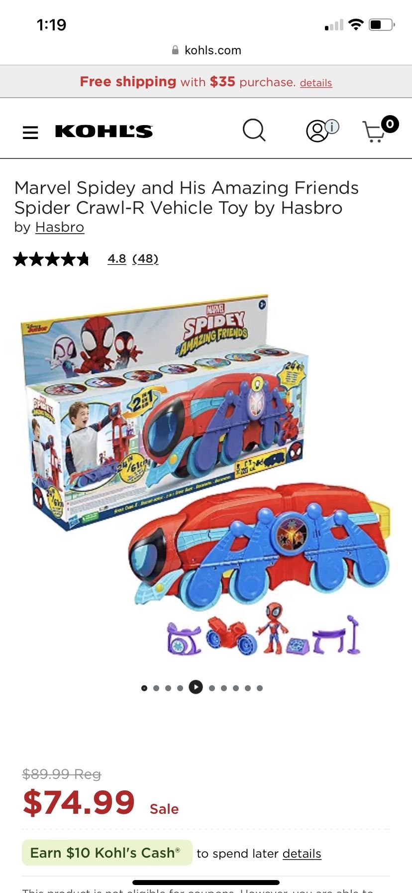 Marvel Spidey and His Amazing Friends Spider Crawl-R Vehicle Toy by Hasbro