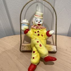 Vintage Ceramic Clown on a Swing 7”