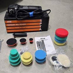 Rotary Polisher With Polishing Pads